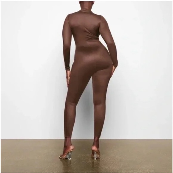 SKIMS ALL IN ONE CHINE MOCK NECK LONG SLEEVE ONE PIECE JUMPSUIT (RARE) - Picture 9 of 9